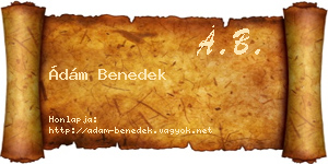 Ádám Benedek névjegykártya