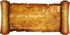 Ádám Benedek névjegykártya