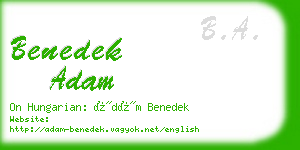 benedek adam business card